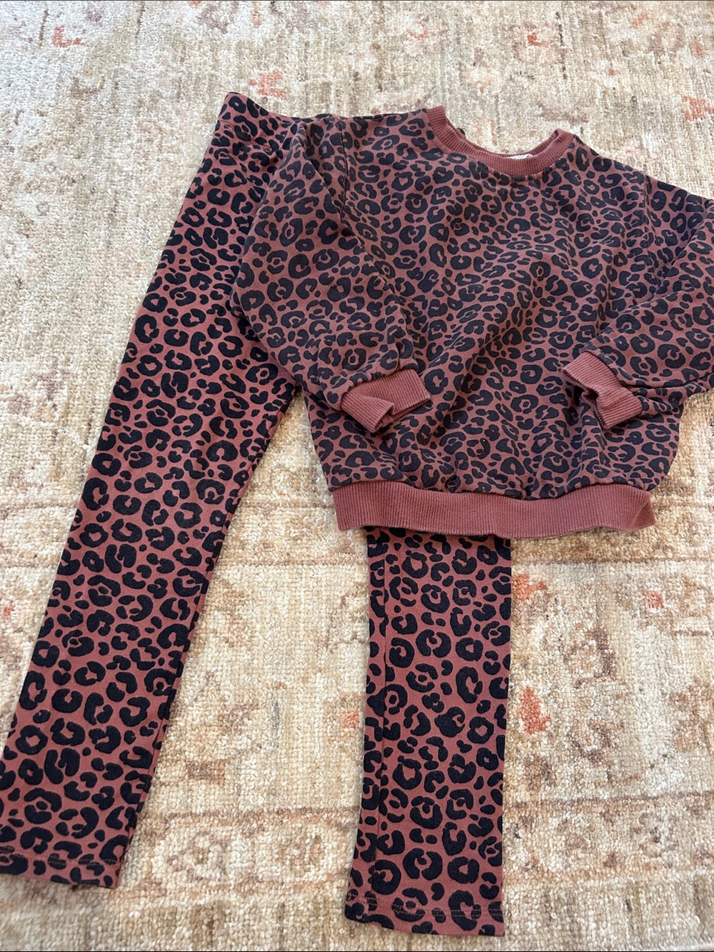 H&M Brown and Black Leopard Print Girls Matching Set